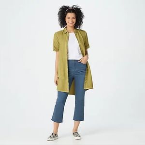 LOGO Lori Goldstein Baby Bootcut Cropped Jeans 14 NWOT